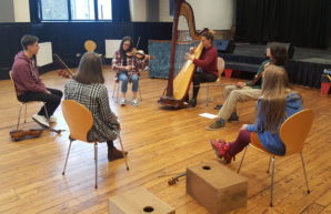 Twelfth Day masterclass with local young folk musicians